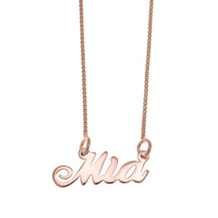 Mia Name Necklace in 18K Rose Gold Plating