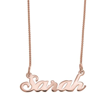 Sarah Name Necklace in 18K Rose Gold Plating