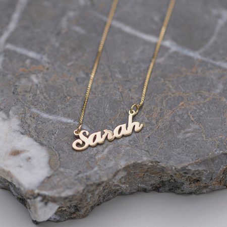 Sarah Name Necklace-3 in 18K Gold Plating
