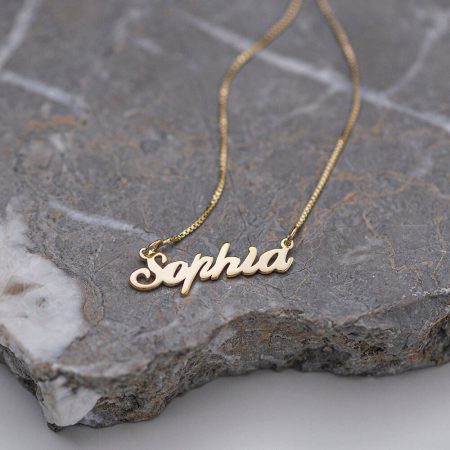 Sophia Name Necklace-3 in 18K Gold Plating