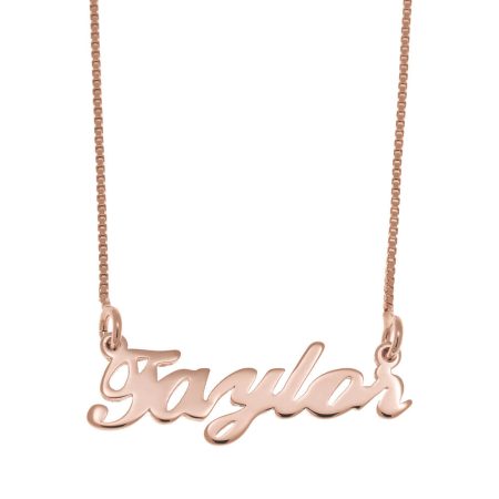 Taylor Name Necklace in 18K Rose Gold Plating