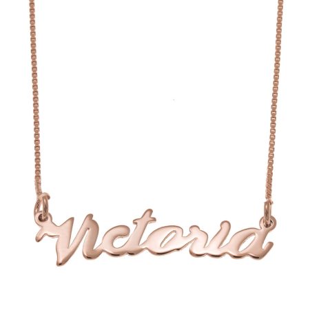 Victoria Name Necklace in 18K Rose Gold Plating