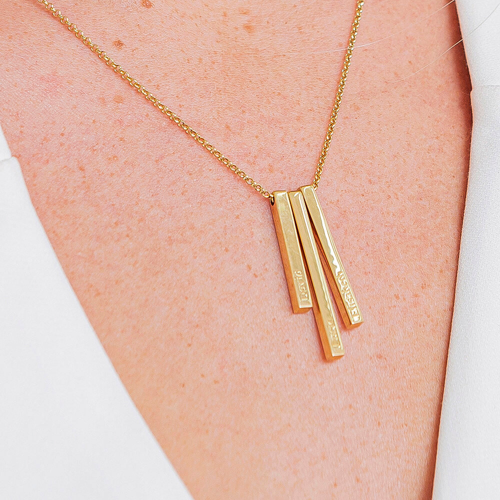 3D Vertical Bars Name Necklace-2