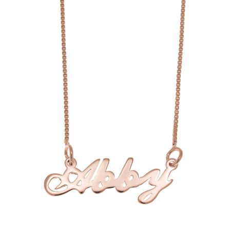 Abby Name Necklace in 18K Rose Gold Plating