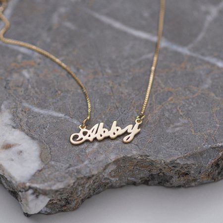 Abby Name Necklace-3 in 18K Gold Plating