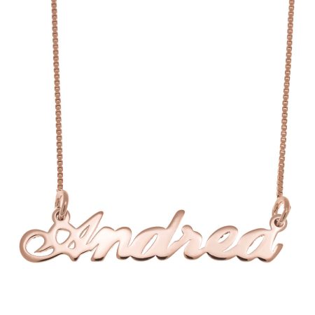 Andrea Name Necklace in 18K Rose Gold Plating