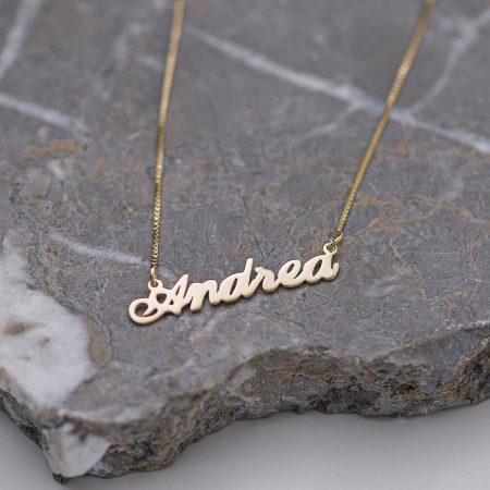 Andrea Name Necklace-3 in 18K Gold Plating