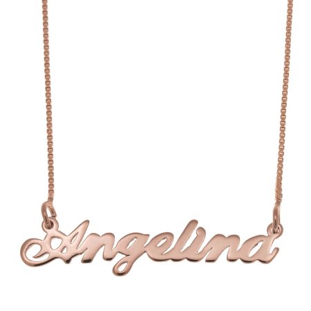 Angelina Name Necklace in 18K Rose Gold Plating