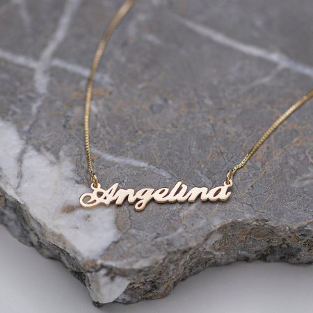 Angelina Name Necklace-3 in 18K Gold Plating