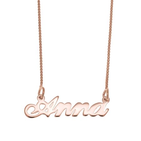 Anna Name Necklace in 18K Rose Gold Plating