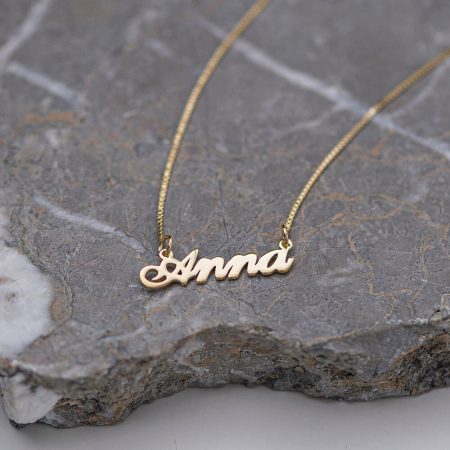 Anna Name Necklace-3 in 18K Gold Plating
