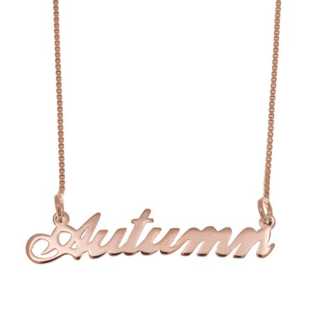 Autumn Name Necklace in 18K Rose Gold Plating