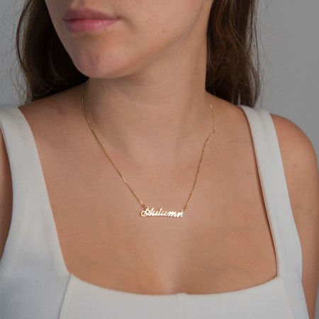 Autumn Name Necklace-2 in 18K Gold Plating