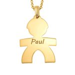 Baby Boy Charm Necklace with Name