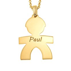 Baby Boy Charm Necklace with Name