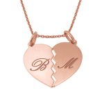 Broken Heart Necklace for Couples with Initials