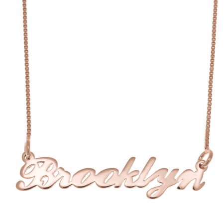 Brooklyn Name Necklace in 18K Rose Gold Plating