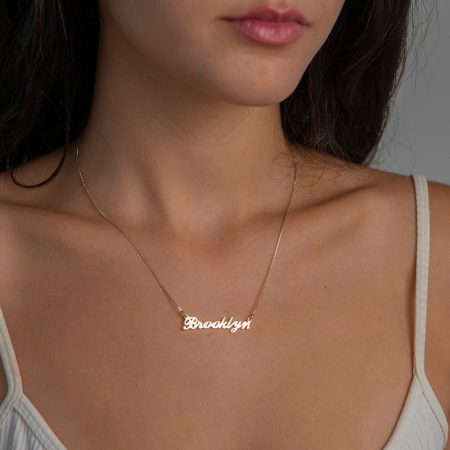 Brooklyn Name Necklace-2 in 18K Gold Plating
