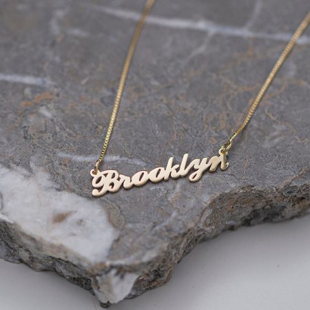 Brooklyn Name Necklace-3 in 18K Gold Plating