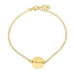 Name Bracelet with Dainty Disc Pendant