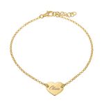 Name Bracelet with Dainty Heart Pendant