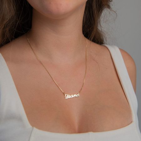 Diana Name Necklace-2 in 18K Gold Plating