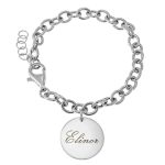 Name Bracelet with Disc Pendant & Link Chain