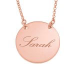 Name Disc Necklace with Engraving