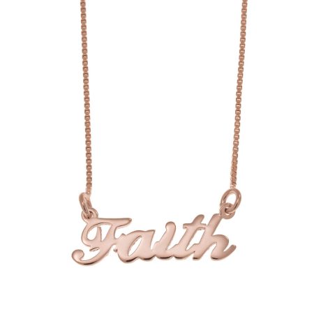 Faith Name Necklace in 18K Rose Gold Plating