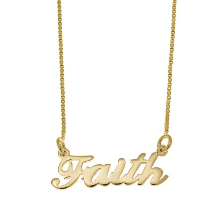 Faith Name Necklace in 18K Gold Plating