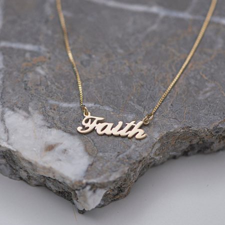 Faith Name Necklace-3 in 18K Gold Plating