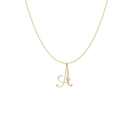 Big Initial Necklace A-Z-1 in 18K Gold Plating