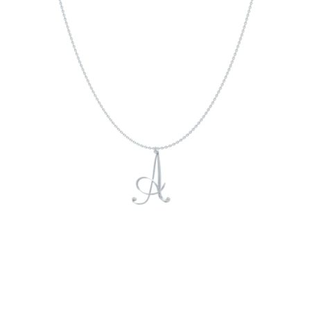 Big Initial Necklace A-Z-1 in 925 Sterling Silver