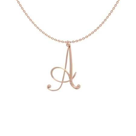 Big Initial Necklace A-Z in 18K Rose Gold Plating