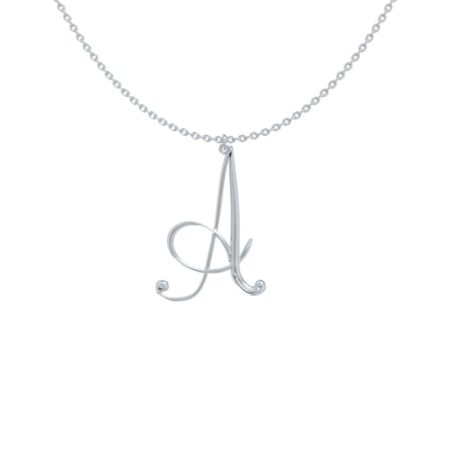 Big Initial Necklace A-Z in 925 Sterling Silver