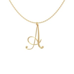 Big Initial Letter Necklace A GOLD