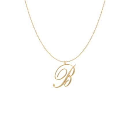 Big Initial B Necklace-1 in 18K Gold Plating