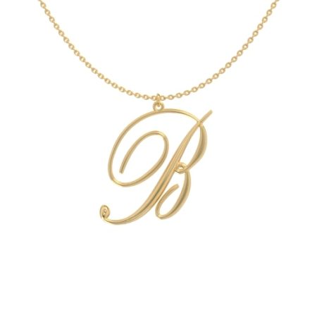 Big Initial B Necklace in 18K Gold Plating