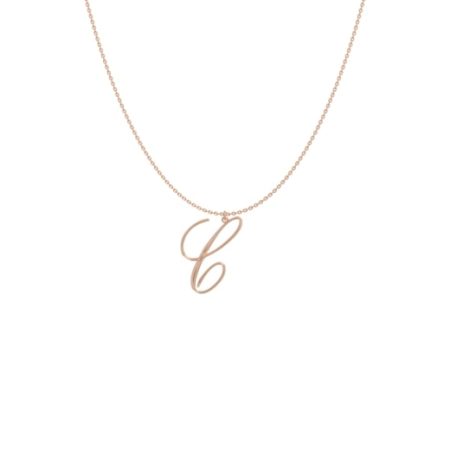 Big Initial C Necklace-1 in 18K Rose Gold Plating
