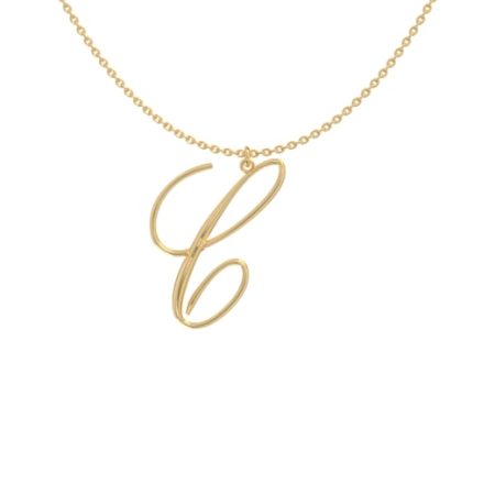 Big Initial C Necklace in 18K Gold Plating