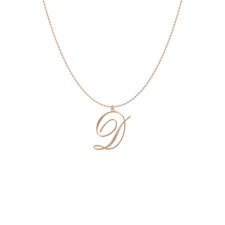 Big Initial D Necklace-1 in 18K Rose Gold Plating