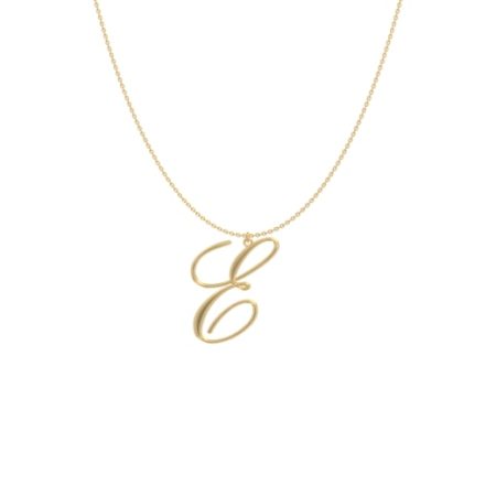 Big Initial E Necklace-1 in 18K Gold Plating