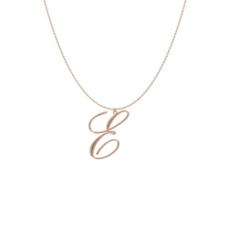 Big Initial E Necklace-1 in 18K Rose Gold Plating