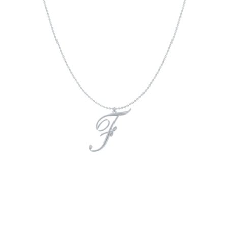 Big Initial F Necklace-1 in 925 Sterling Silver