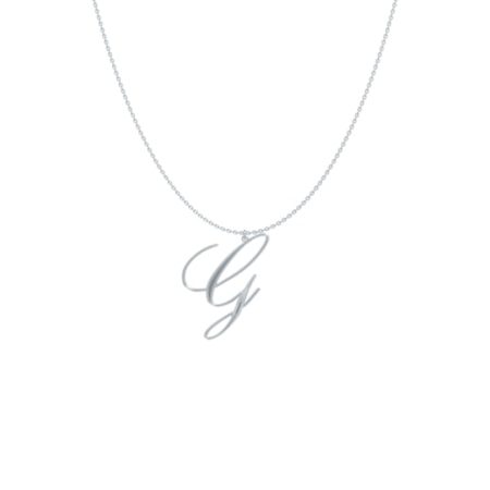 Big Initial G Necklace-1 in 925 Sterling Silver