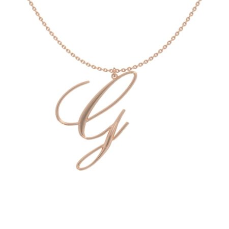 Big Initial G Necklace in 18K Rose Gold Plating