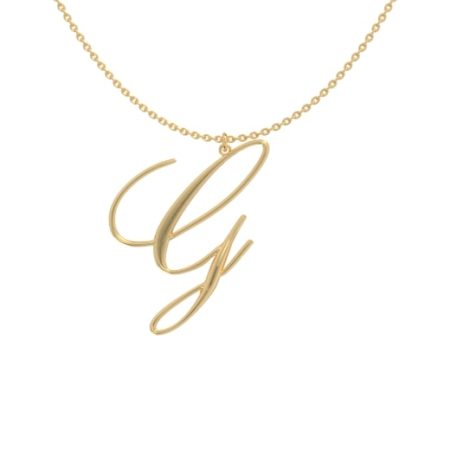 Big Initial G Necklace in 18K Gold Plating