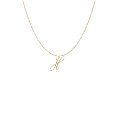 Big Initial H Necklace-1 in 18K Gold Plating
