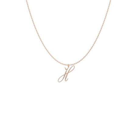 Big Initial H Necklace-1 in 18K Rose Gold Plating