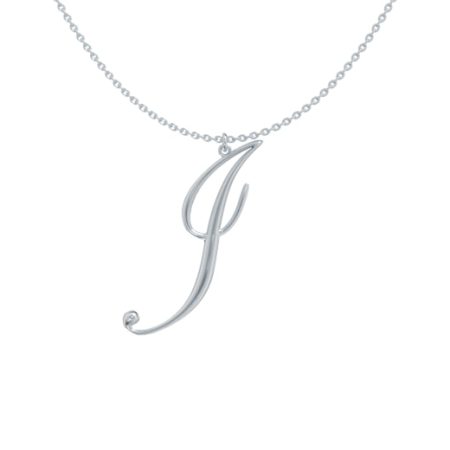 Big Initial I Necklace in 925 Sterling Silver